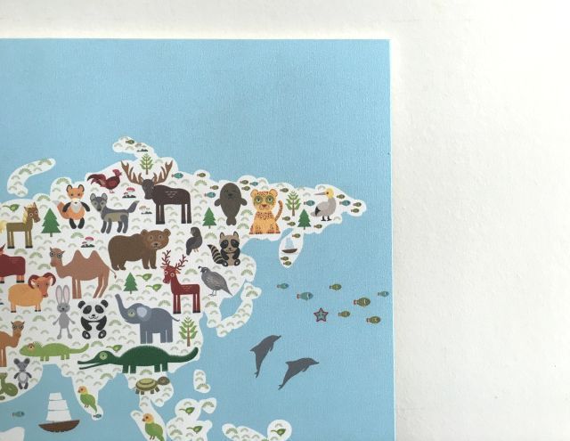 Awesome world maps for the kids room